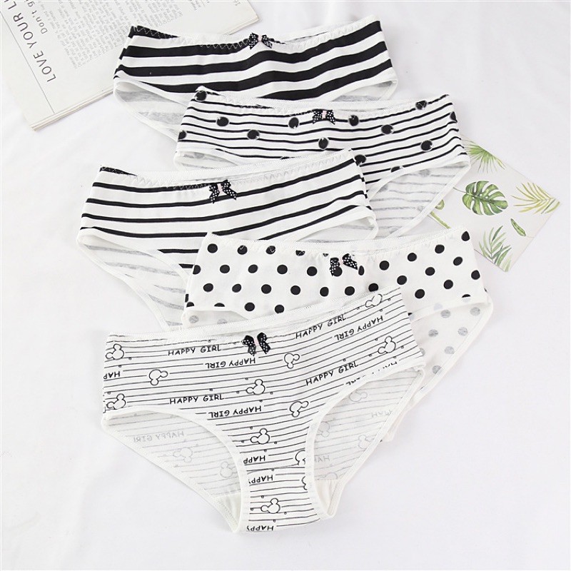 [Che Tên] [Hàng Hot] SET 5 Quần Lót Cotton Cute Dễ Thương Combo 5 Quần Chip Cạp Thấp Nâng Mông Thông Hơi TOPBRA | BigBuy360 - bigbuy360.vn