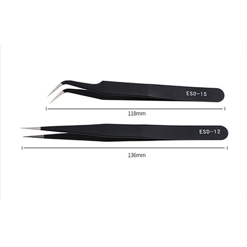 [Hàng mới về] Nhíp Gắp Đá Trang Trí Móng Tay / Lông Mi Màu Đen Bằng Acrylic