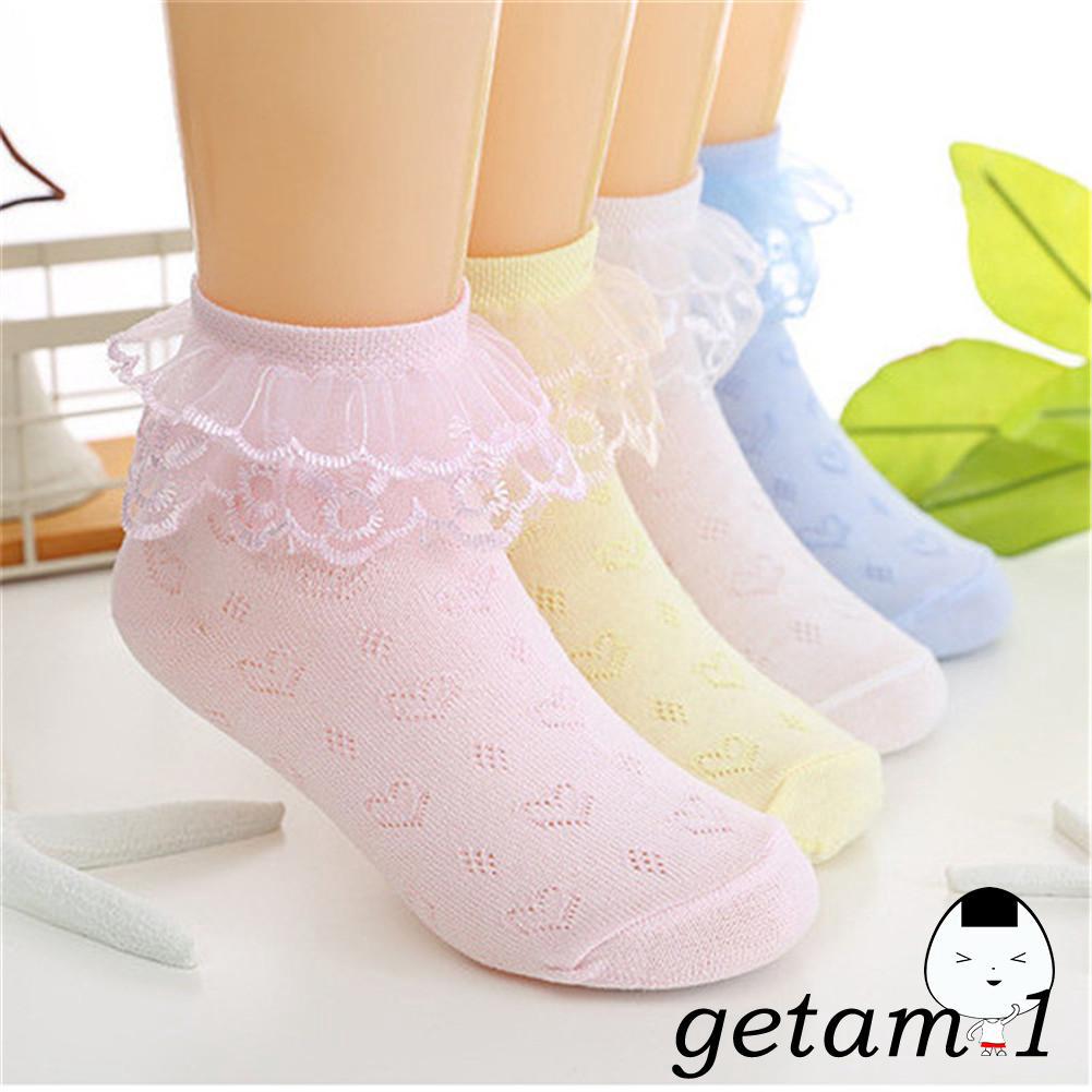 Đôi tất ren cổ cao đáng yêu hợp thời trang cho bé gái 2-8 tuổi