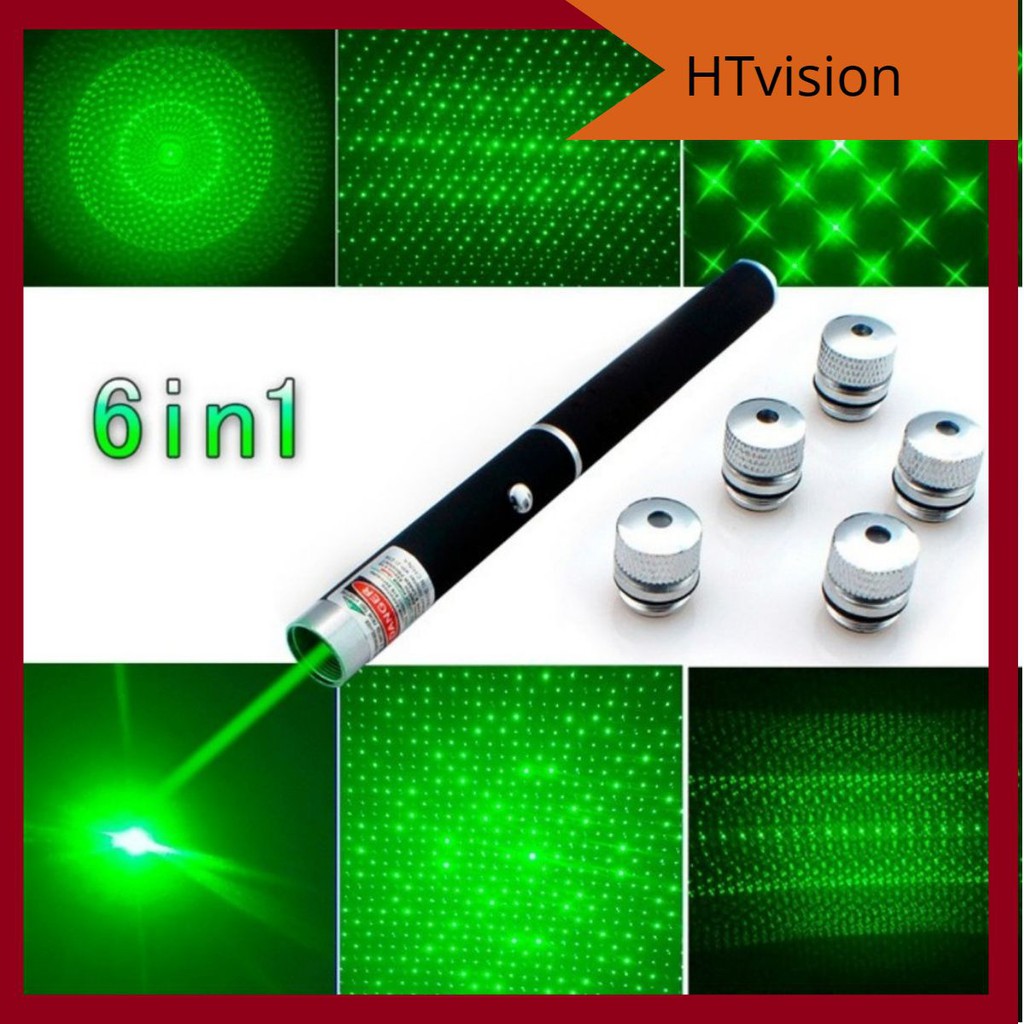 Bút laser tia xanh 6 trong 1 Green Laser Pointer