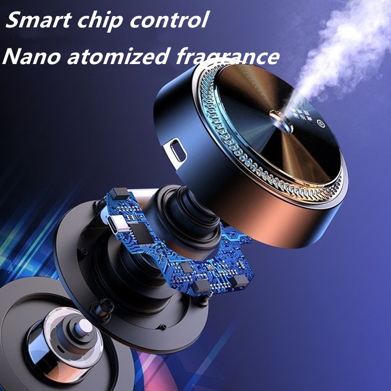 Nước Hoa ô tô  Máy Khuếch Tán Tinh Dầu Tự Động Bằng Nhôm Cho Xe Hơi máy lọc không khí ô tô