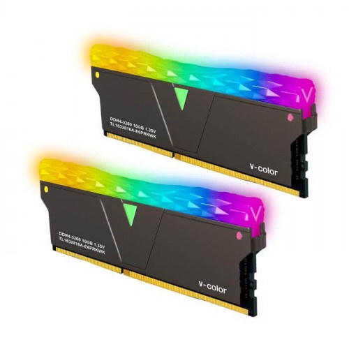 [Mã BMBAU300 giảm 10% đơn 499K] Ram V-Color DDR4 16GB (2x8G) 3200MHz Prism Pro RGB - Màu Đen