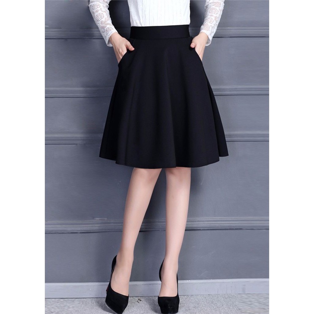 Chân váy công sở dáng xoè chất vải mềm mát free size  - Mã CV189