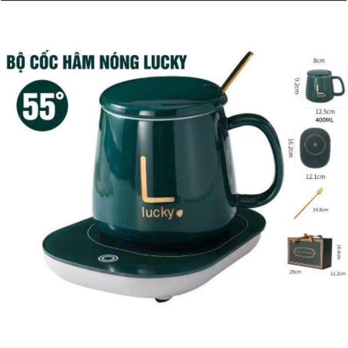 Bộ cốc chưng yến hâm nóng cao cấp, ly uống nước cafe giữ nóng nhiệt độ, ly đun nước văn phòng - Guty Home