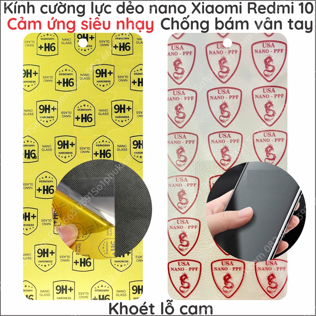 Dán cường lực Xiaomi Redmi 10 dẻo nano bảo vệ màn hình