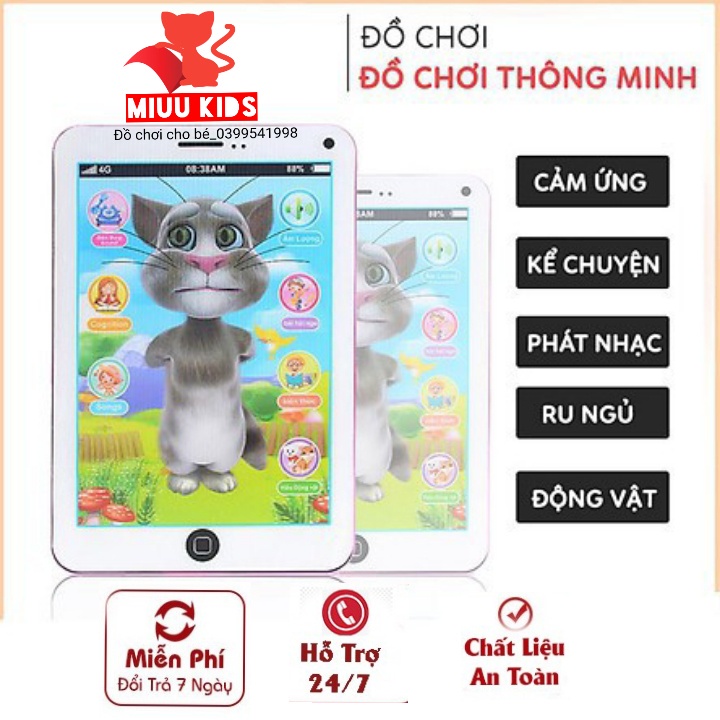 ( Tặng 3 pin)Đồ Chơi Ipad Mèo Tom Thông Minh Cảm Ứng Đa Chức Năng Dành Cho Bé