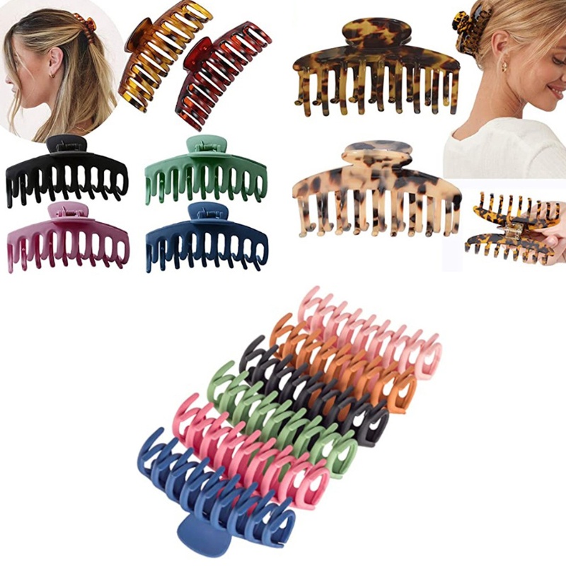 Set 2 / 4 / 6 Kẹp Tóc Càng Cua Chống Trượt Bằng Acrylic Tiện Dụng