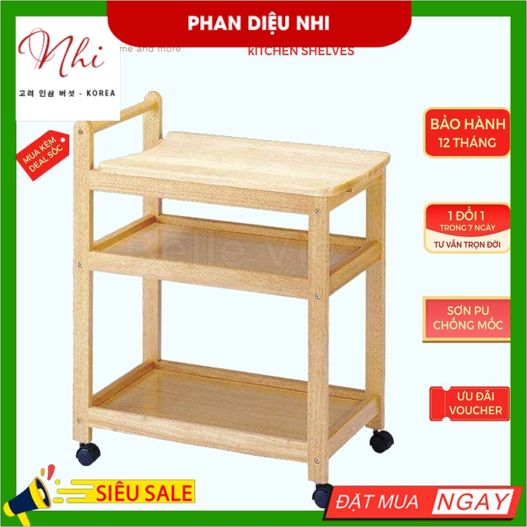 Kệ Bếp Đa Năng Có Bánh Xe BELLEVIE Kệ Gỗ Đựng Gia Vị , Kệ Gỗ Tự Nhiên Decor Láp Ráp Đơn Giản Dễ Dàng