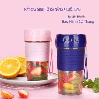 Máy Xay Sinh Tố Cầm Tay 4 Lưỡi Dao Sắc Bén Sạc USB Tiện Lợi Padabanic
