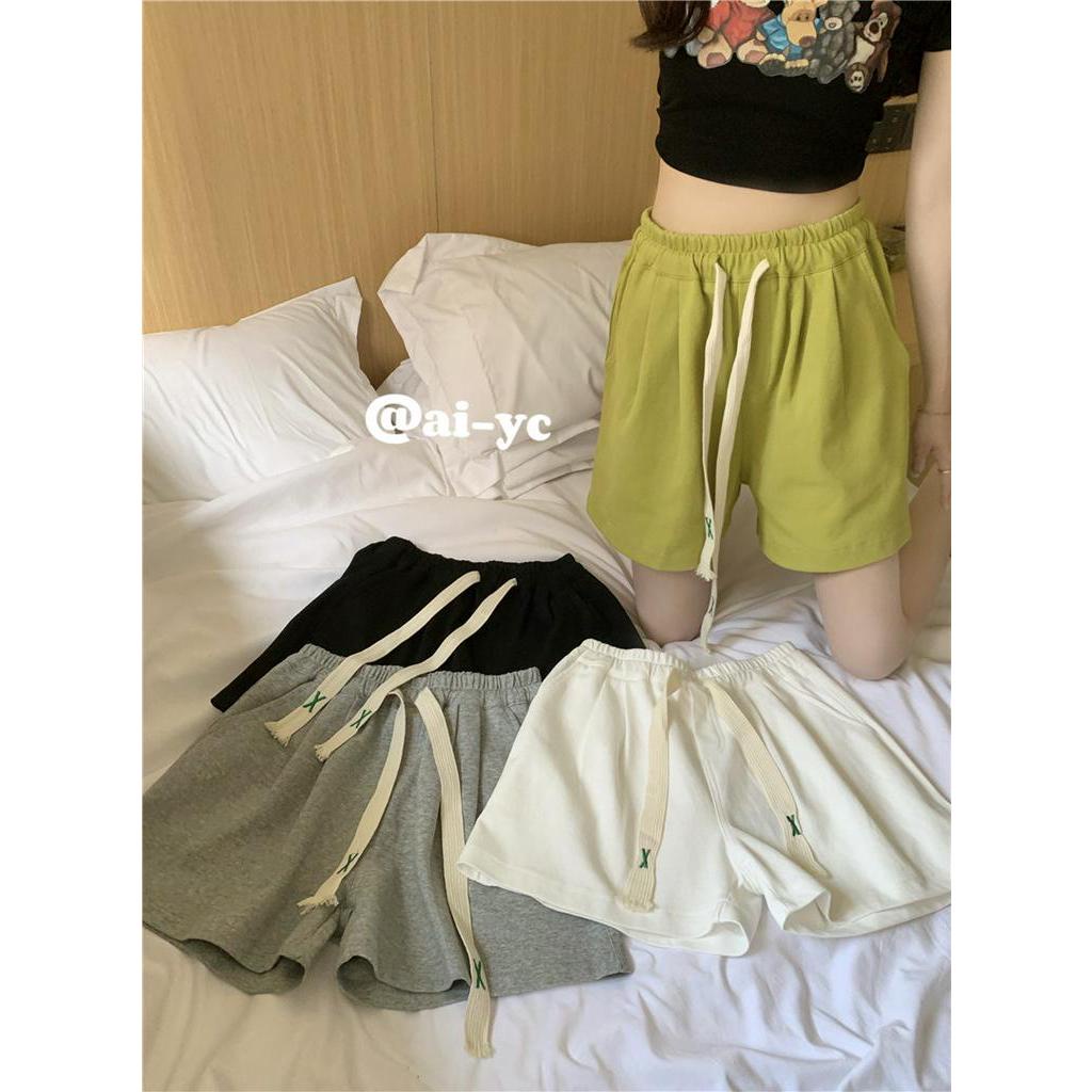 Quần Short Dáng Rộng Lưng Thun Co Giãn Tốt Thời Trang Mùa Hè Cho Nữ