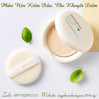 Phấn Nén Chiết Xuất Từ Bột Khoáng Và Bạc Hà – Innisfree No-Sebum Blur Pact
