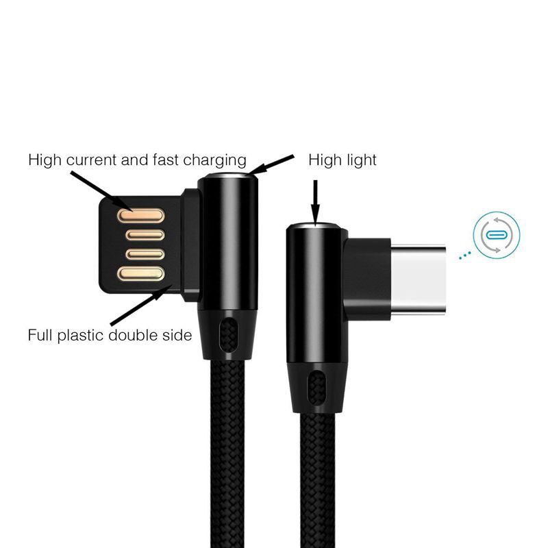 Dây Cáp Sạc Usb 90 Độ Cho Samsung S8 Note 8, Lg V20 G6 G5 Google Pixel 2/xl | BigBuy360 - bigbuy360.vn