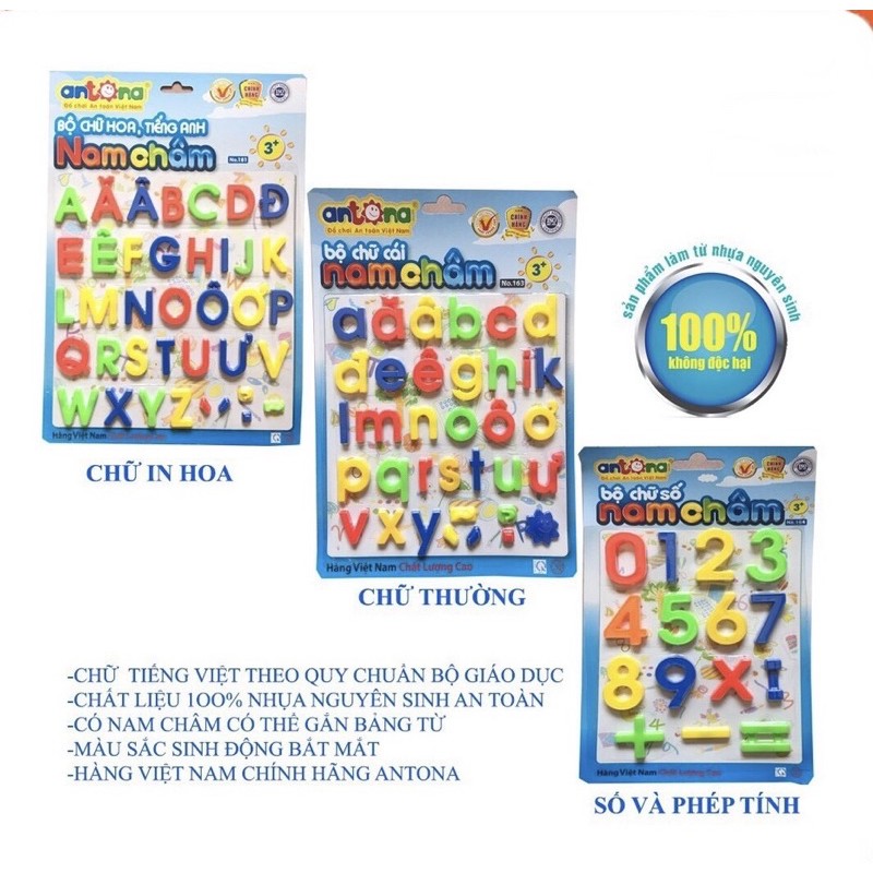 Combo 3 Bộ Chữ Số Antona Cho Bé