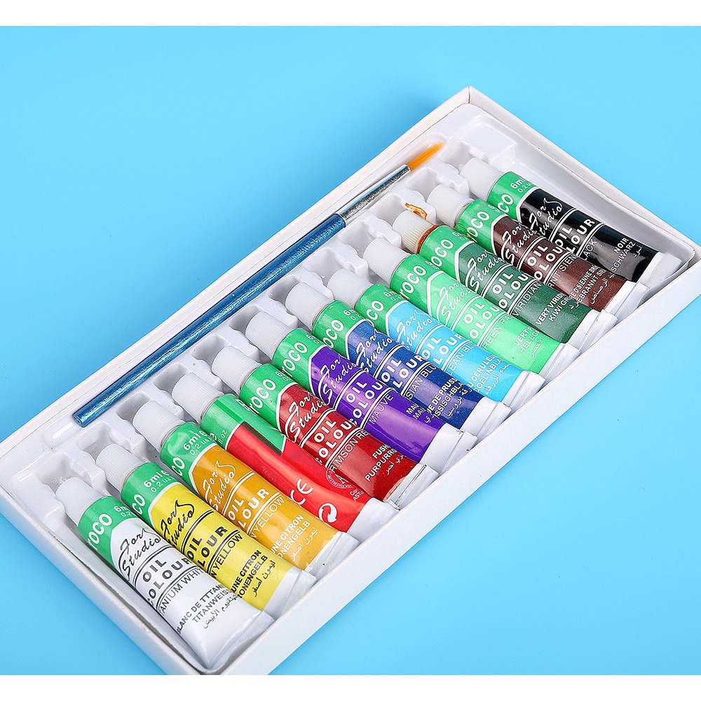 Set 12 màu vẽ tranh sơn dầu chuyên nghiệp chất lượng cao