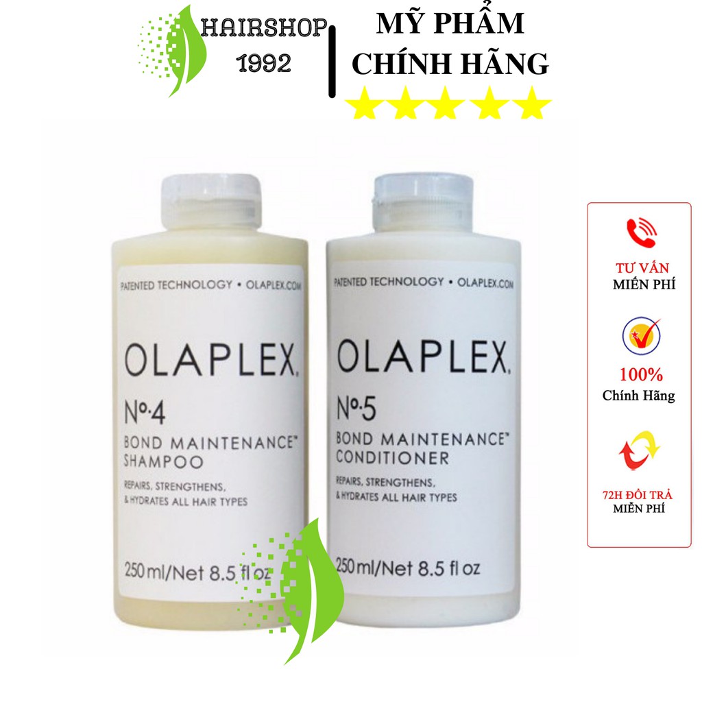 Cặp Dầu Gội Xả Hàn Gắn Liên Kết Tóc OLaplex 250ml