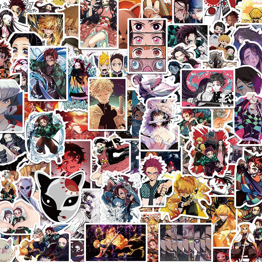 100 Cái Thanh Gươm Diệt Quỷ Kimetsu no Yaiba DEMON SLAYER | Anime Sticker laptop trang trí trên tường