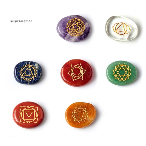 Bộ 7 đá luân xa dùng trang trí độc đáo