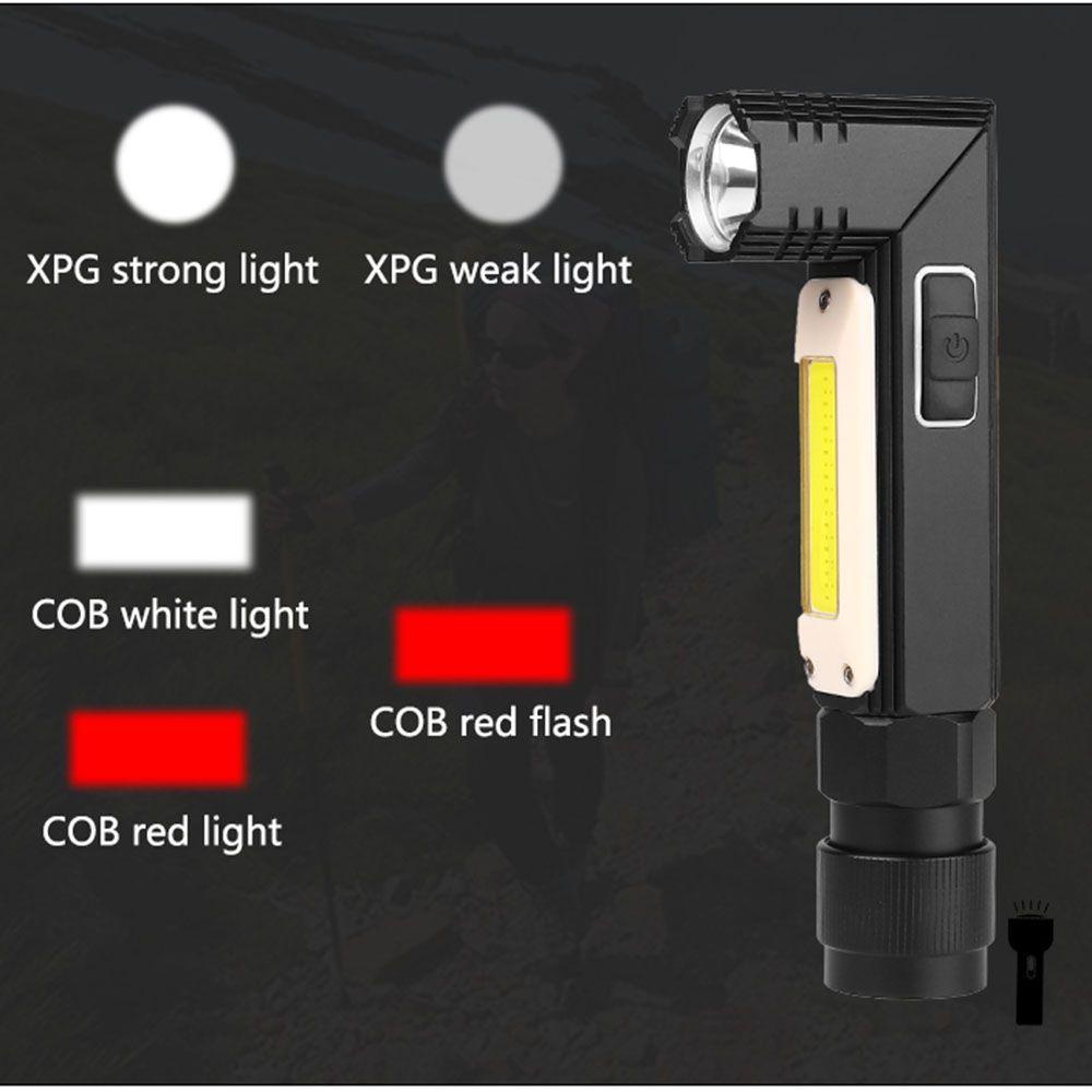 LET Đèn Pin Sạc USB XPG + Cob 5 Chế Độ Sáng