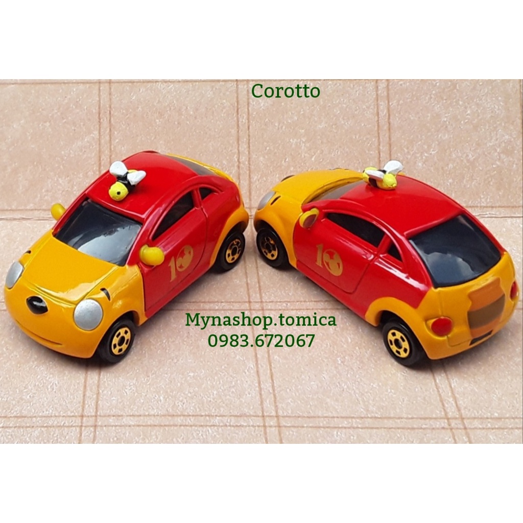 Đồ chơi mô hình tĩnh xe tomica không hộp, Corotto Racing Pooh, gấu Pooh