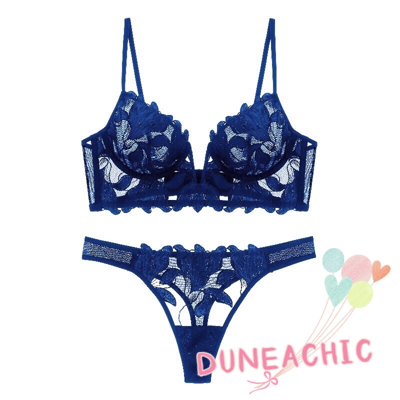 DUNEA Set Áo Ngực &amp; Quần Lót Nữ Phối Ren Quyến Rũ