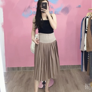 Chân Váy Bầu Xếp Ly Dáng Dài