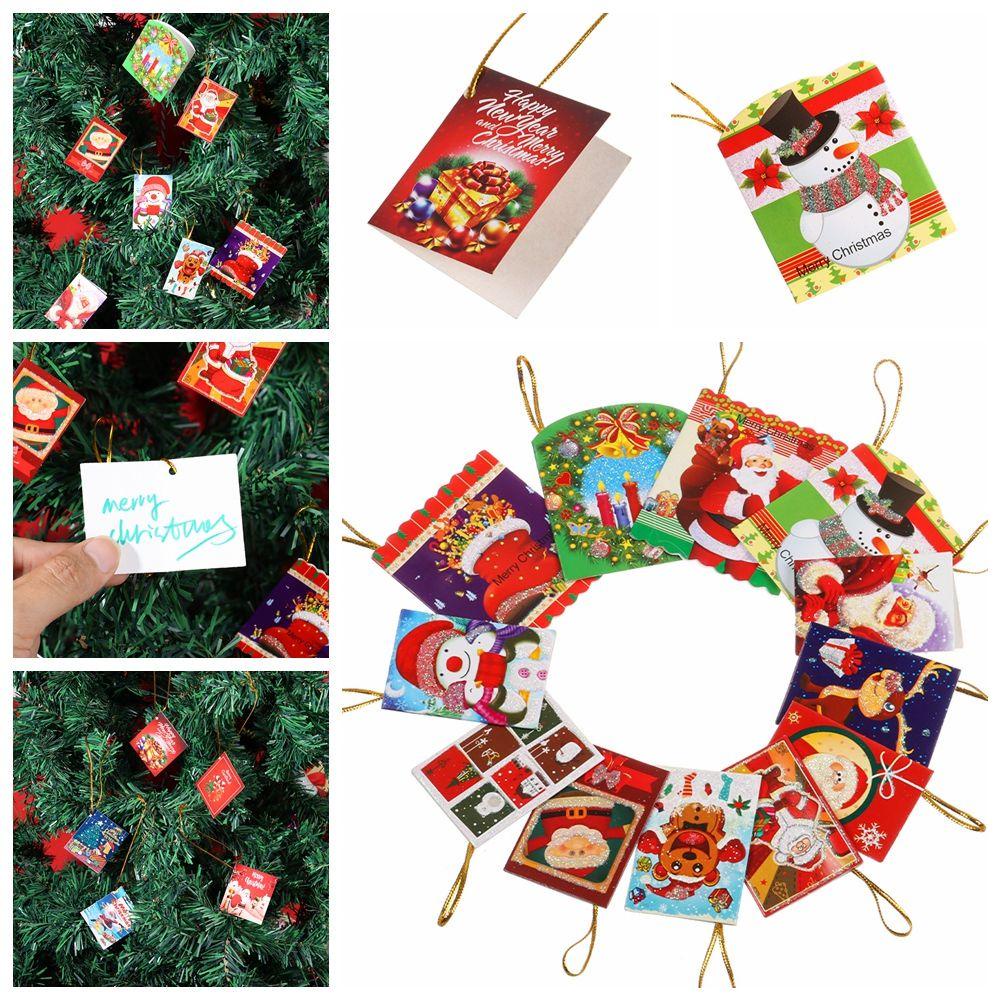 Set 12 / 20 Tấm Thiệp Treo Trang Trí Cây Thông Noel