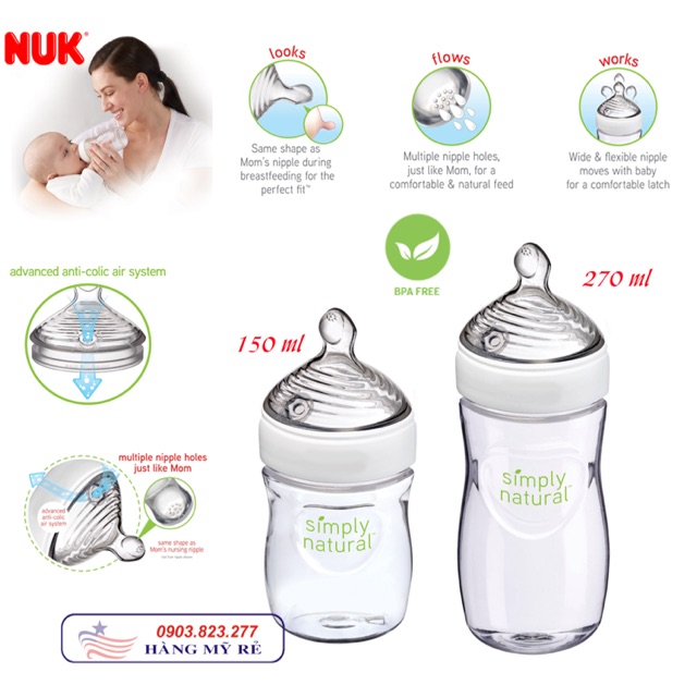Bình Sữa cổ Rộng N.UK Simply Natural