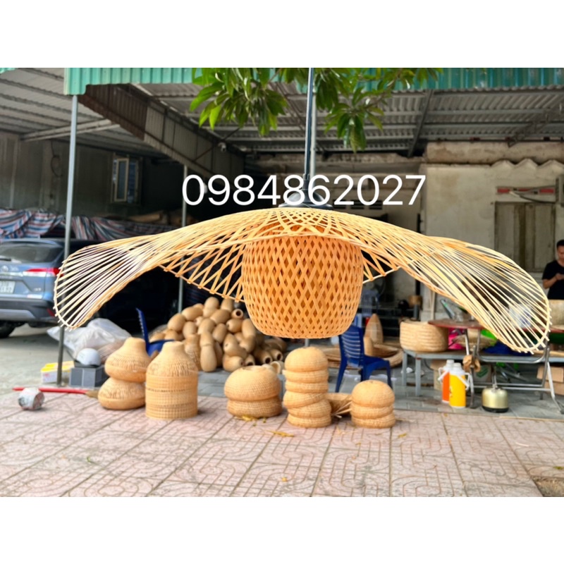 Đèn lá sen kết hợp quả tròn, đèn mây tre, đèn trang trí