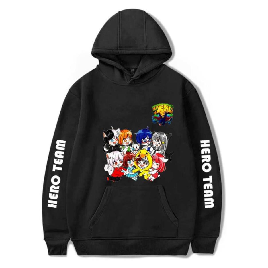 GIẢM GIÁ - BST Áo Hoodie Hero Team - Mini World - MineCraft cực chất - có size bé /mẫu áo mới - áo cực chât