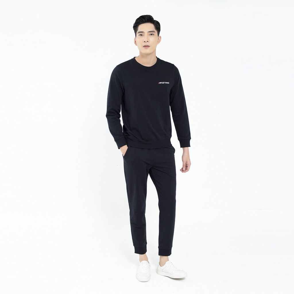Bộ đồ thu đông nam Aristino cổ tròn cotton bo gấu  ALH003W1