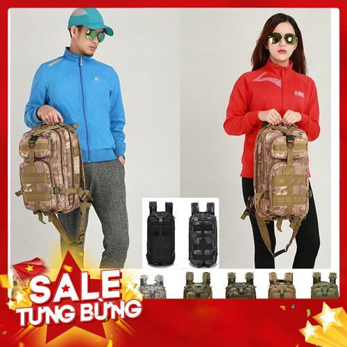 Balo Phượt 3P Phong Cách Army 30Lit - Nhiều Ngăn,Vải Dù Bền - BH 3 Tháng Sử Dụng - Hàng nhập khẩu