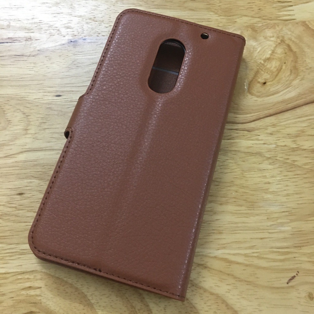 Lenovo Vibe X3 - Bao da điện thoại chất liệu PU dạng ví - Màu Nâu