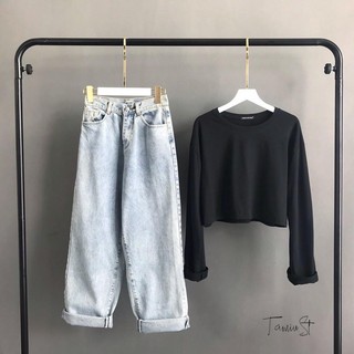 Áo thun nữ | Áo croptop form rộng tay dài