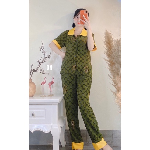 Bộ Pijama Tay Ngắn Cổ Sen Cao Cấp