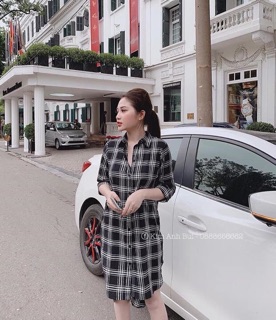 Váy sơ mi kẻ sọc dáng dài
