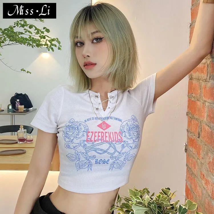 Áo Thun Ngắn Tay Cổ Chữ v Dáng Ôm In Họa Tiết Vui Nhộn Thoải Mái Quyến Rũ Cho Nữ