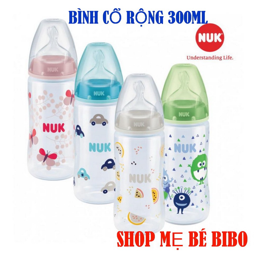 BÌNH SỮA NUK CỔ RỘNG NHỰA PP 300ML