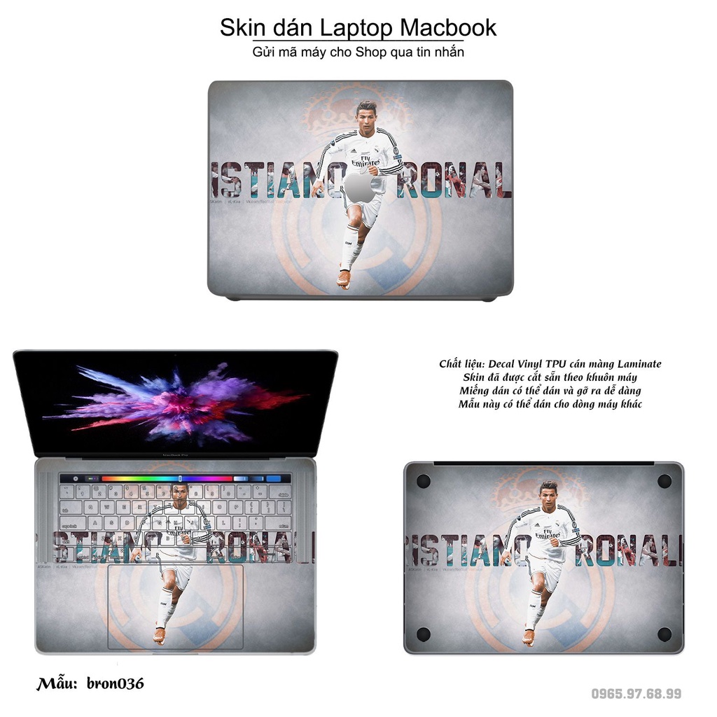 Skin dán Macbook mẫu Ronando (đã cắt sẵn, inbox mã máy cho shop)