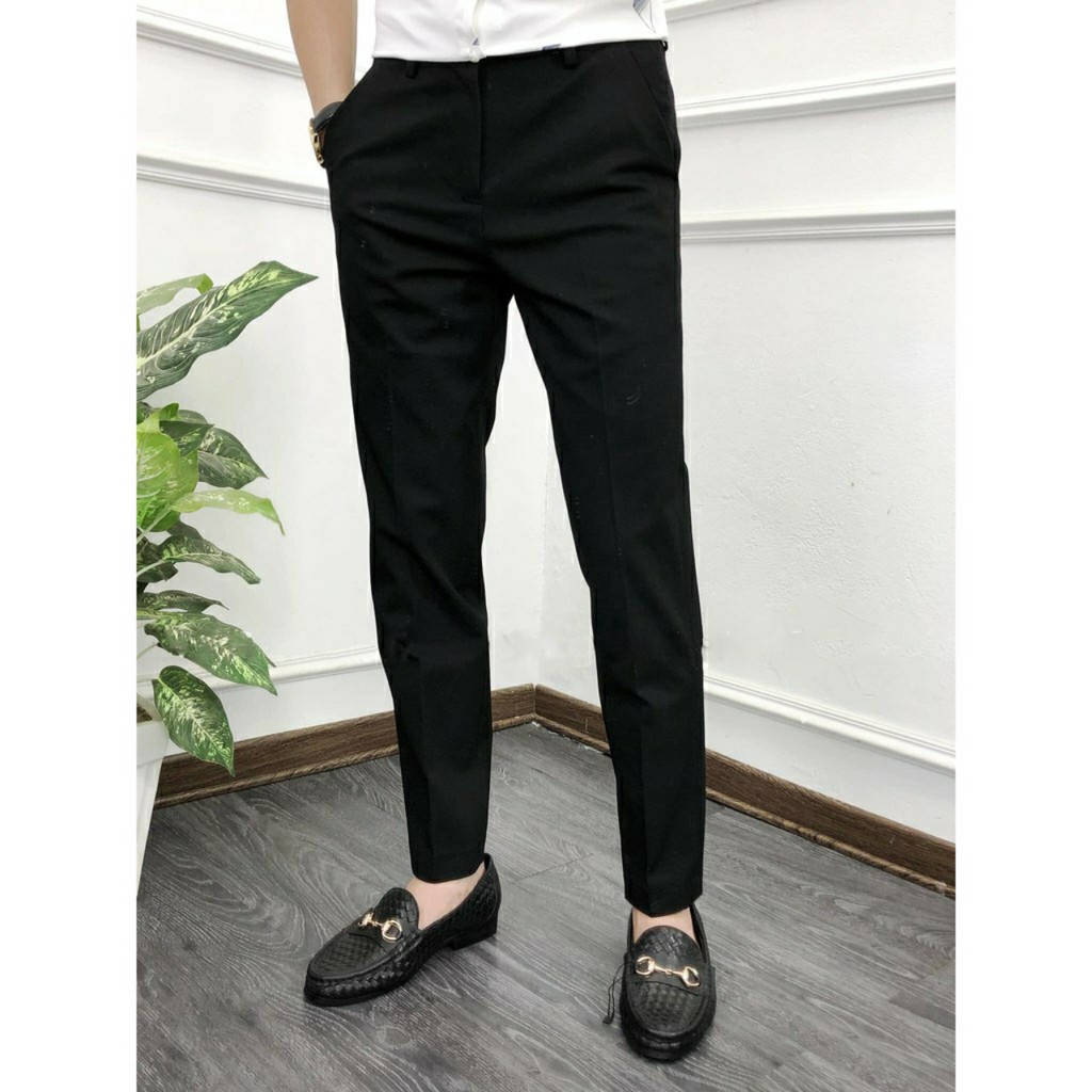 Quần âu nam, quần tây nam đen Hàn Quốc co dãn vải chống nhăn không bai, xù