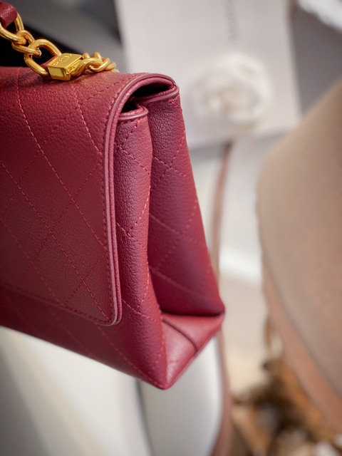 Túi xách nữ đeo chéo da hạt sần khoá vàng hàng cao cấp fullbox có hộp