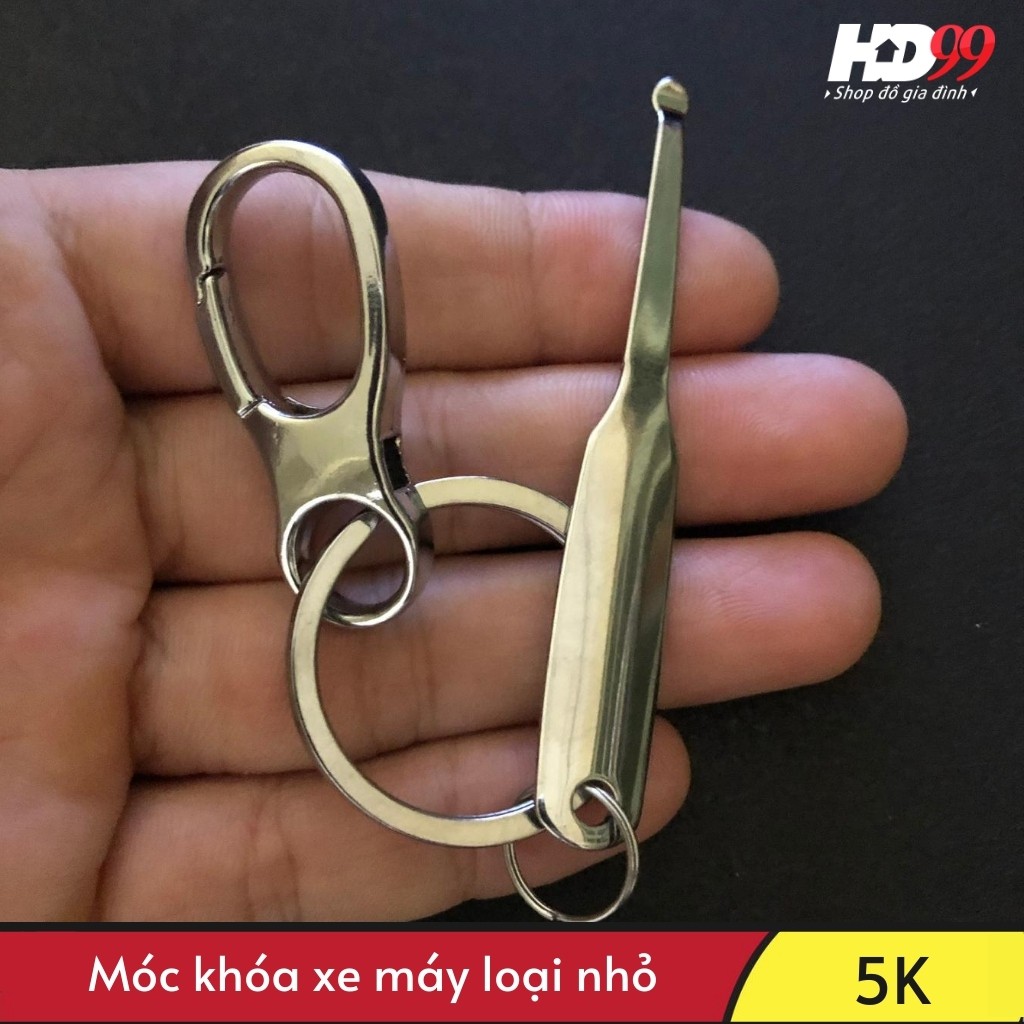 [RẺ VÔ ĐỊCH] Móc Khóa Xe Máy Inox Có Móc Tai Nhỏ 🛵 Chỉ 6K