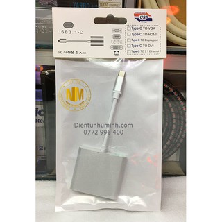 Cáp chuyển đổi ( USB 3.1 C ) USB type C to HDMI + USB + USB type C Cao Cấp