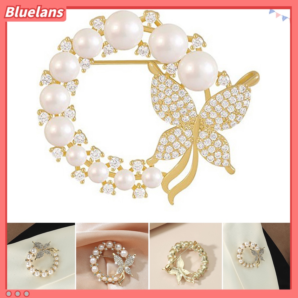 Ghim Cài Áo Hình Tròn Đính Ngọc Trai Giả Sang Trọng 48h