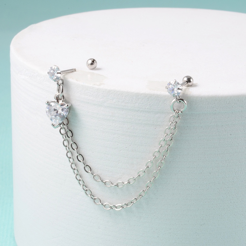 Bông Tai Thời Trang Hình Cánh Thiên Thần Bằng Thép Không Gỉ Đính Đá Zircon
