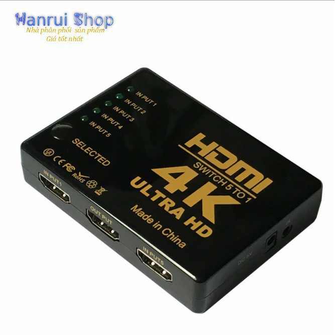 Bộ chia cổng HDMI 5 ra 1 hỗ trợ 4K UltraHD có Remote