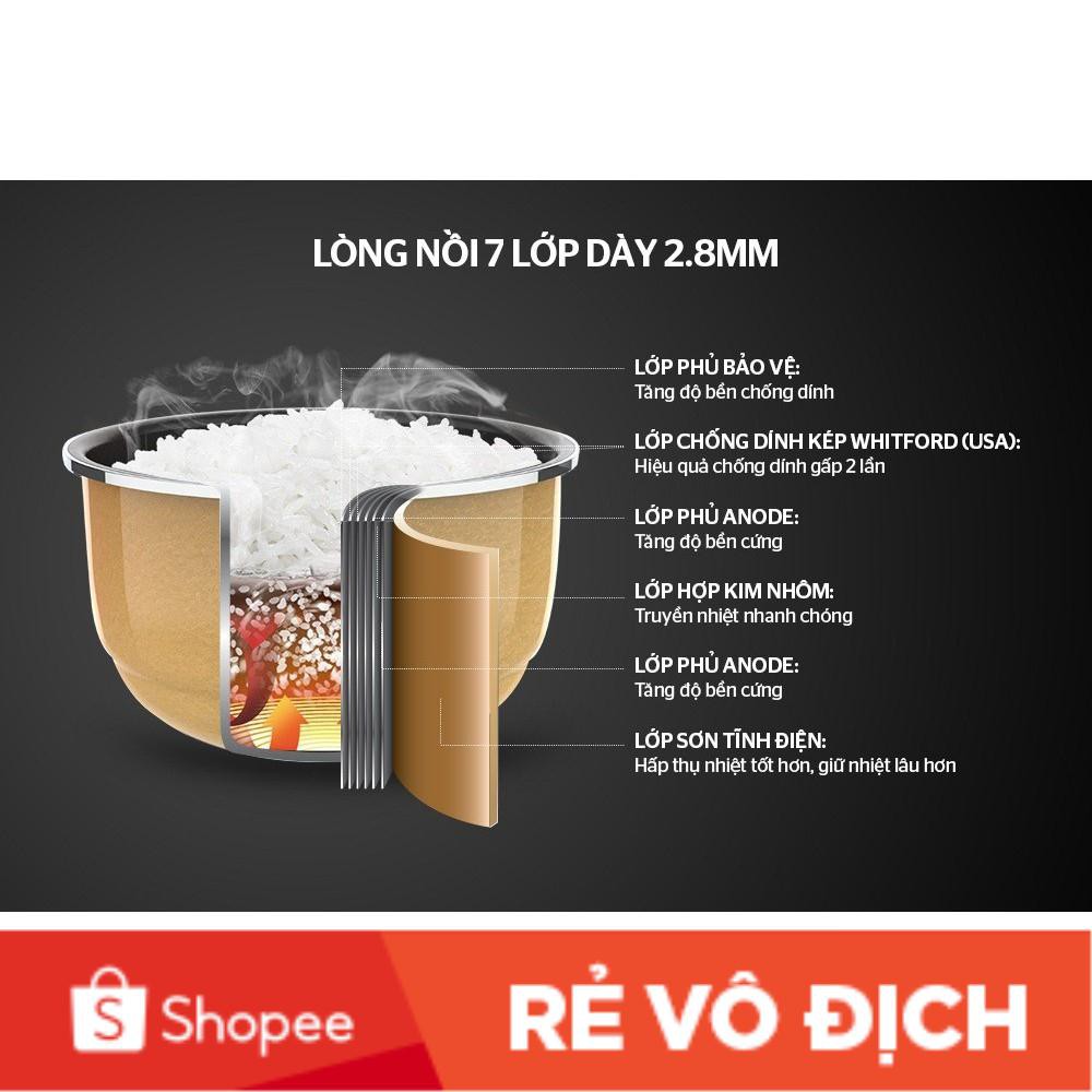NỒI CƠM ĐIỆN TỬ 1.8 L SUNHOUSE SHD8907B-hàng chính hãng