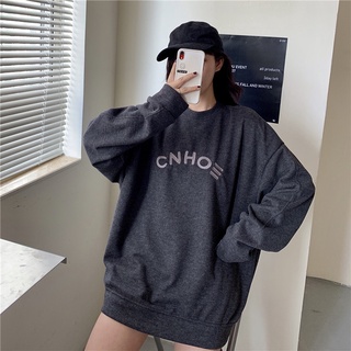Áo Sweater Dáng Rộng In Chữ Phong Cách Hàn Quốc Năng Động Cho Nữ EVADO HD03
