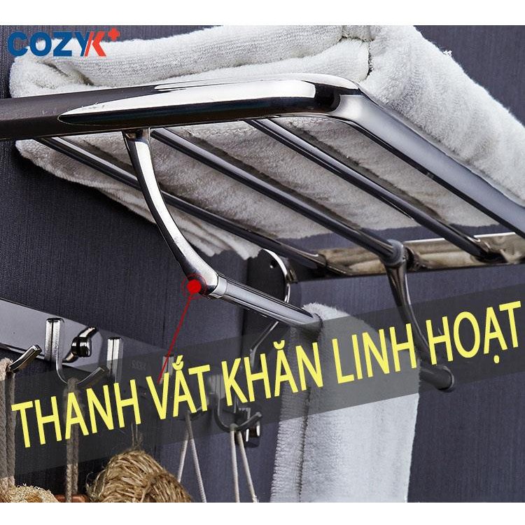 GIÀN VẮT KHĂN TẮM GÓC BO TRÒN CHỮ D, ĐẾ ĐÚC [CHUẨN INOX 304]