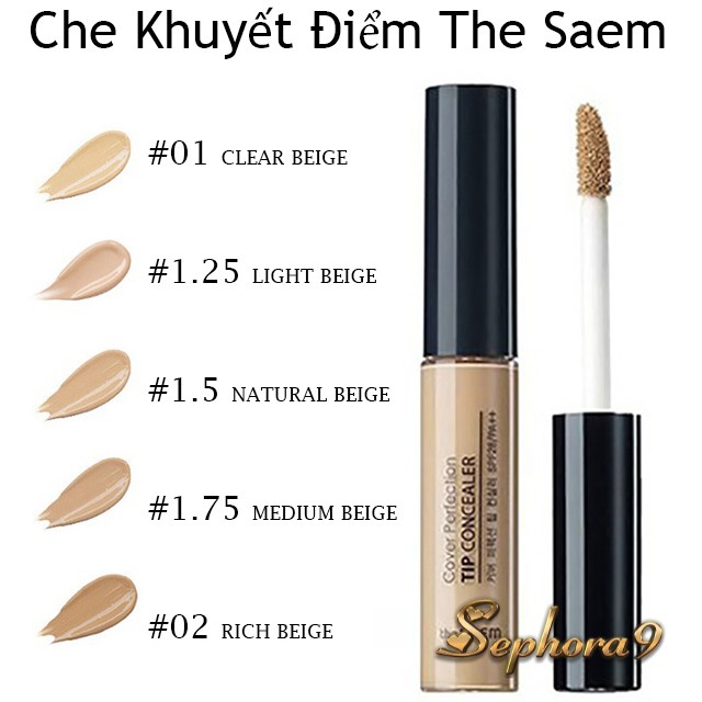 Kem che khuyết điểm The Saem Cover Perfection Tip Concealer Spf28 PA++ lâu trôi