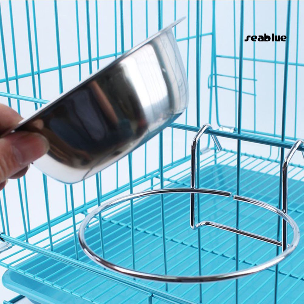 Bát kim loại đựng thức ăn / nước uống chống trượt cho thú cưng kèm giá đỡ